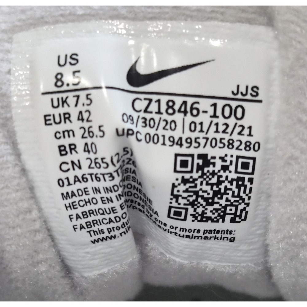 Nike Air Max 90 CZ1846-100 Mens 8.5 Running Shoes White Black Athletic Sneakers - Picture 11 of 14